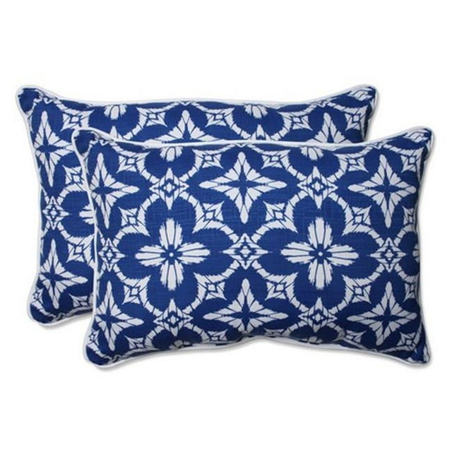 Pillow Perfect 591582 Indoor-Outdoor Aspidoras Cobalt Over-Sized Rectangular Throw Pillow, Blue - Set of 2
