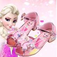 thumbnail image 1 of Sandalias de Disney para niñas, zapatos de princesa Elsa Frozen 2, zapatos de cristal para niñas pequeñas, zapatos de tacón alto para niños, zapatos de princesa para pasarela, plantilla de 20,6 CM Gao Jinjia LED, 1 of 2