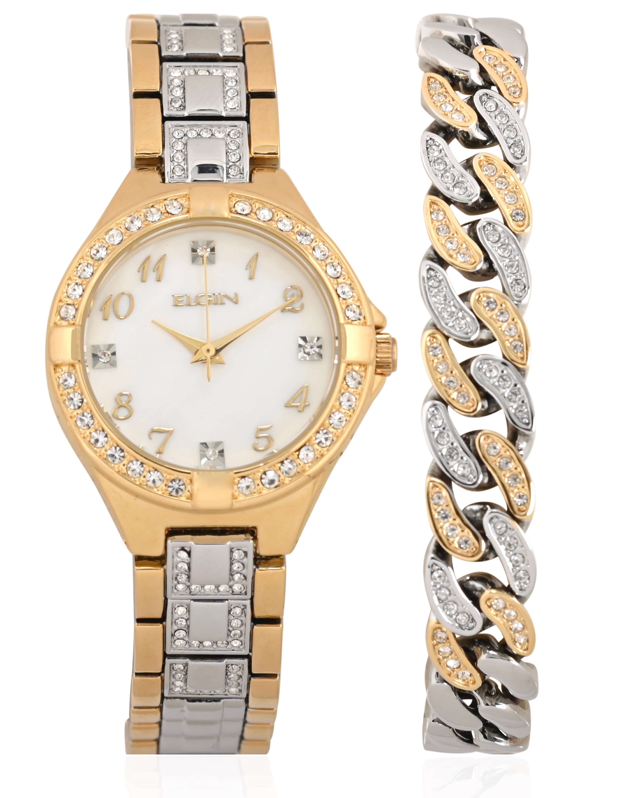 Elgin Ladies Round Dial Rose Gold Watch Set with 2 Matching  display picture 1