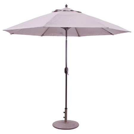 Galtech 9' Manual Tilt Taupe Umbrella with Crank Lift