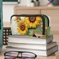 thumbnail image 6 of MUOOUM Pencil Case, Vintage Letters Sunflowers Painting Large Capacity Pencil Pouch Stationery Pen Bag, 6 of 7
