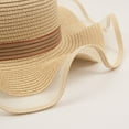 thumbnail image 6 of Visland Summer Ladies Fashion Solid Color Perspective Mesh Stitching Knitted Hat Bow Decoration Sun Hat Outdoor Sun Hat, 6 of 8