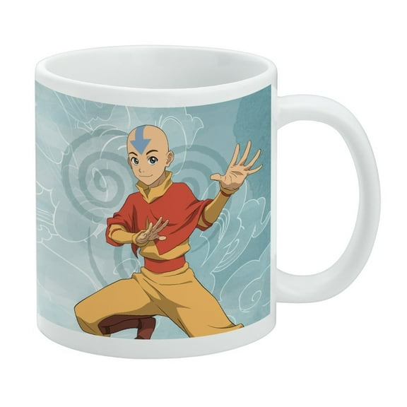 Avatar the Last Airbender Aang Ceramic Coffee Mug, Novelty Gift Mugs for Coffee, Tea and Hot Drinks, 11oz, White