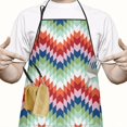 thumbnail image 2 of Colorful Stripe Bib Apron with Pocket Chef Aprons Waterproof Bib Aprons for Women Men Chef Cooking Aprons for Kitchen Cool BBQ Grilling, 2 of 7