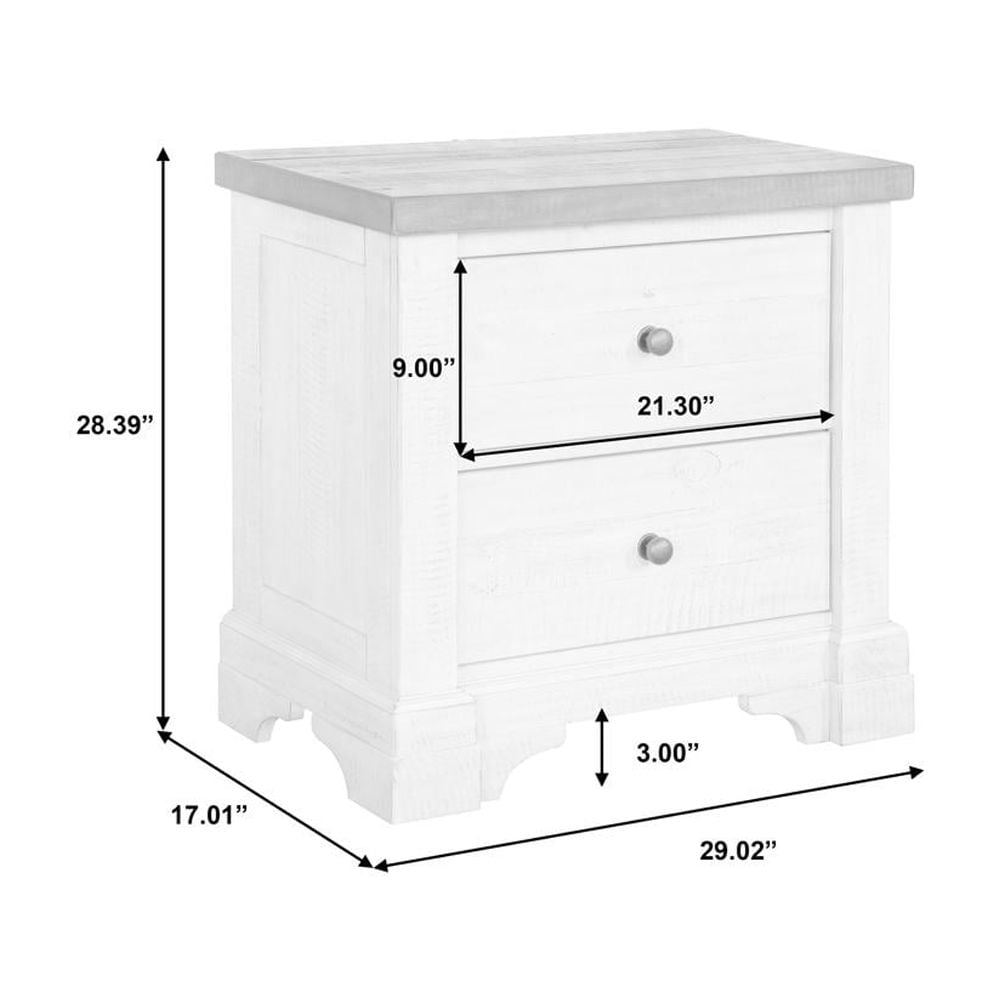 Samuel Lawrence Valley Ridge Distressed 2 Drawer Nightstand in White
