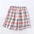 thumbnail image 2 of cfhntfmh Men's Plaid Shorts Elastic Waist Pj Bottoms with Pockets Soft Comfy Pajama Shorts Cotton Lounge Sleepwear, 2 of 7