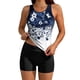thumbnail image 4 of Traje de baño conservador de dos piezas para mujer, tankini, con sujetador acolchado, sin mangas, cuello redondo, estampado informal, traje de baño de dos piezas para mujer, trajes de baño tankini par, 4 of 8