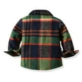 thumbnail image 3 of FUZHIQ Boys Button Up Shirts Size 10-12 Toddler Boys Girls Shirt Coat Jacket Plaid Long Sleeve Kids Lapel Button Tops Outwear ,6-12 Months, 3 of 5