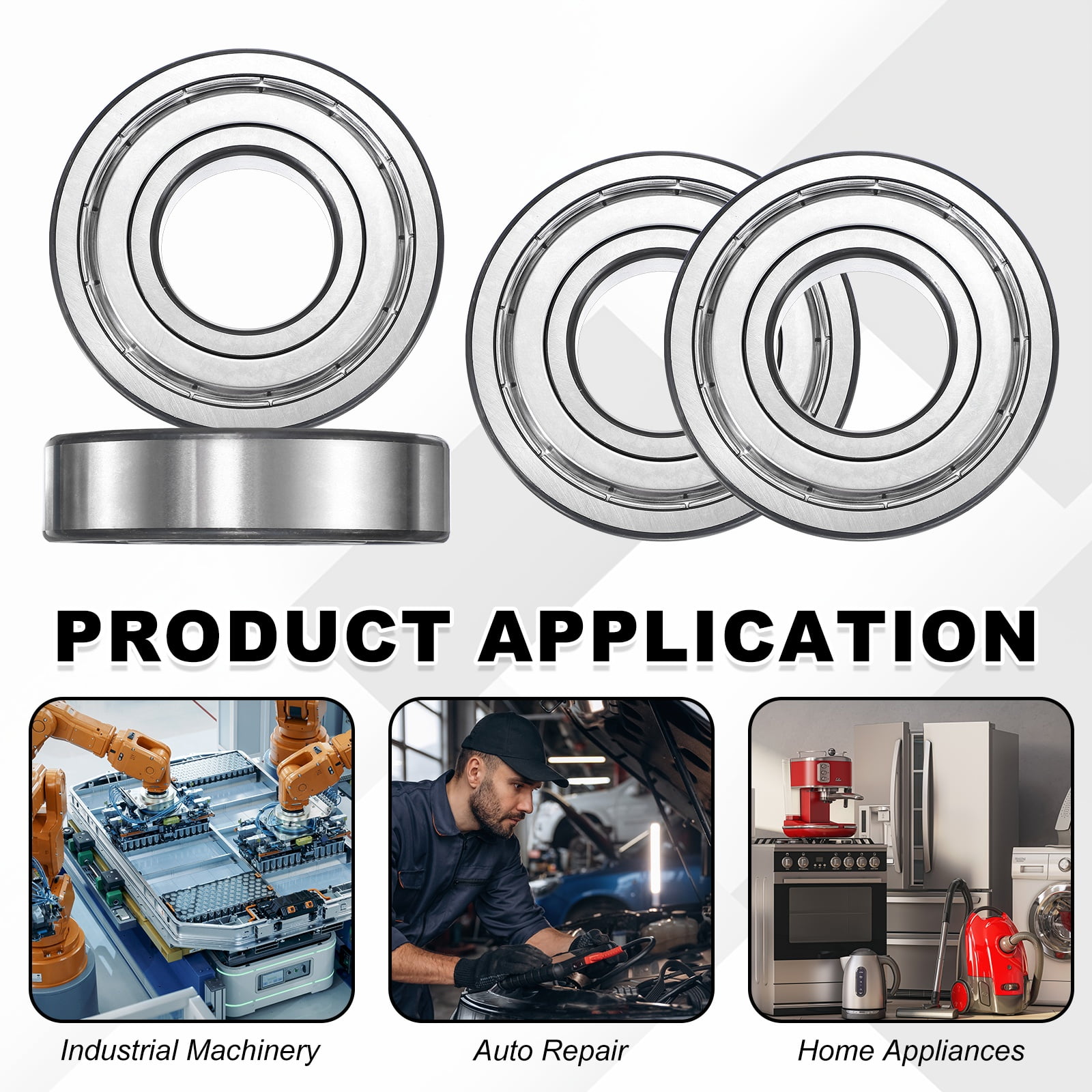 Uxcell 1Pcs 6306ZZ Deep Groove Ball Bearings, 30x72x19 mm High Speed Double Metal Shielded Bearing Pre-Lubricated