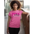 thumbnail image 3 of Pink Strong Breast Cancer Awareness Support Family Friends Run Walk Marathon Women's T-shirt, S, Azalea Pink, 3 of 5