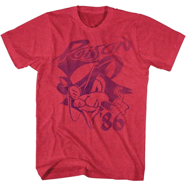 Poison 86 Heavy Metal Band Cat With Cigar American Classics Adult T-Shirt