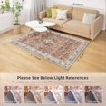 thumbnail image 2 of Boho Vintage Round Rug ft- Faux Wool Dreely Washable Area Rug Small Distressed Throw Rugs Floor Carpet for Door Mat Entryway Bedrooms Laundry (Round - ; Diameter Border ), 2 of 6