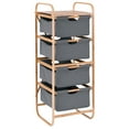 thumbnail image 1 of Costway 4 Sliding Drawer Bamboo Dresser Storage Unit Organizer Laundry Hamper Rack, 1 of 9