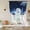 Blue White, variant on Moonlight Landscapes Balloon Curtains 63 Inch Length for Living Room/Bedroom, Winter Christmas Trees Forest Rod Pocket Privacy Door Curtains Decorative Tie Up Shade for Window 52"x63"