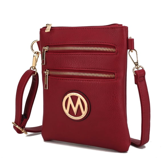 MKF Collection Medina Women Crossbody Bag,Vegan Leather Shoulder Bag Purse Handbag by Mia K - Dark Red