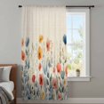 thumbnail image 4 of Spring Floral Sheer Curtains 63 Inches Long, Watercolor Elegant Summer Botanical Rustic Light Filering Curtains, Breathable Simi Curtain Privacy Drapes for Living Room Bedroom Window Treatment, 4 of 9