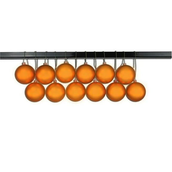Queens of Christmas ORN-BLKM-80-OR-12PK 3 in. Matte Ball Ornament with Wire & UV Coating, Orange - Pack of 12
