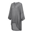 thumbnail image 5 of LYXSSBYX Women Long Sleeve Tops Hot Sale Clearance Women Fashion Solid V-neck Loose Irregular Long Sleeve T-shirt Top Blouse, 5 of 9