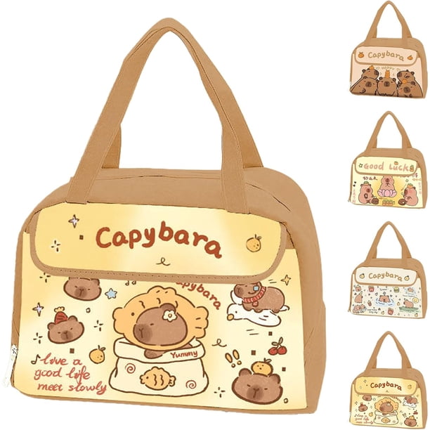 Capybara Lunch Bag, Cute Large Capacity Insulated Bag, Waterproof and Heat-Insulating, Easy to Clean, for Work, Office, Travel (Type D)