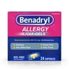 Benadryl Liqui-Gels Antihistamine Allergy Medicine & Cold Symptom Relief, Dye-Free Liquid Gelcaps with 25 mg of Diphenhydramine HCl for Symptoms Such As Runny Nose, Sneezing & More, 24 ct (P