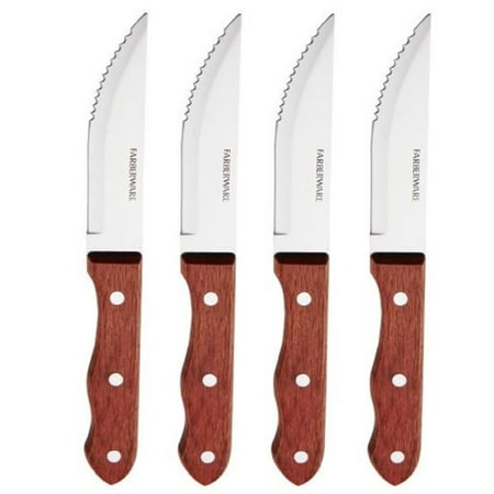 Farberware 4-Piece Jumbo Wood Handled Steak Knife