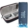 thumbnail image 1 of JBL Flip 6 - Altavoz Bluetooth portátil resistente al agua, sonido potente y graves profundos, resistente al agua IPX7, 12 horas de reproducción con estuche rígido Megen - Azul, 1 of 5