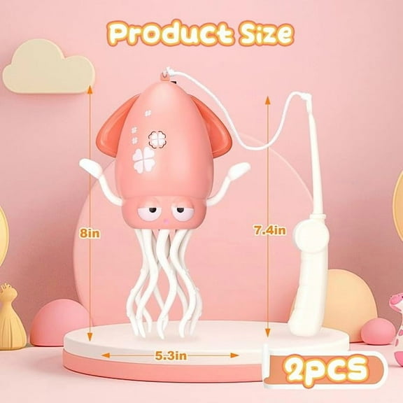 1pcs Magic Electric Dancing Octopus Toy with Led Light and Music,Pink