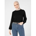 thumbnail image 2 of Black - Crew neck - Blouses - Refka, 2 of 6