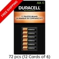 thumbnail image 1 of Lot de 72 Piles AA Duracell 2500 mAh NiMH Rechargeables (12 Cartes de 6), 1 of 1