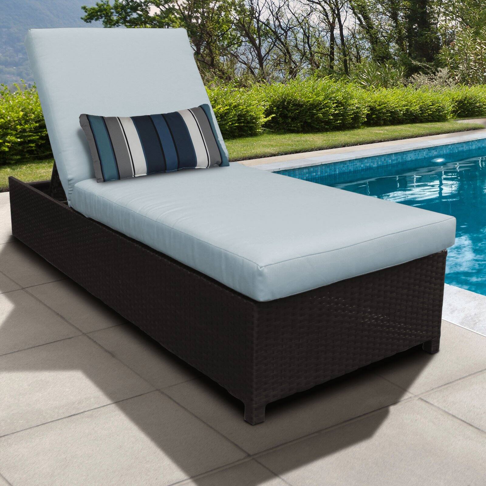 TK Classics Belle Wheeled Wicker Outdoor Chaise Lounge Chair - image 5 of 11