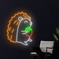 thumbnail image 3 of Handmadetneonsign Hedgehog Strawberry Neon Sign, Hedgehog Neon Led Art Decor, Hedgehog Animal Wall Decor, 3 of 5