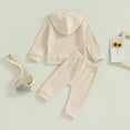 thumbnail image 4 of Okbabeha Toddler Baby Girl Boy Outfit Embroidery Rainbow Long Sleeve Hoodie With Elastic Waist Sweatpant Fall Winter Clothes, 4 of 7