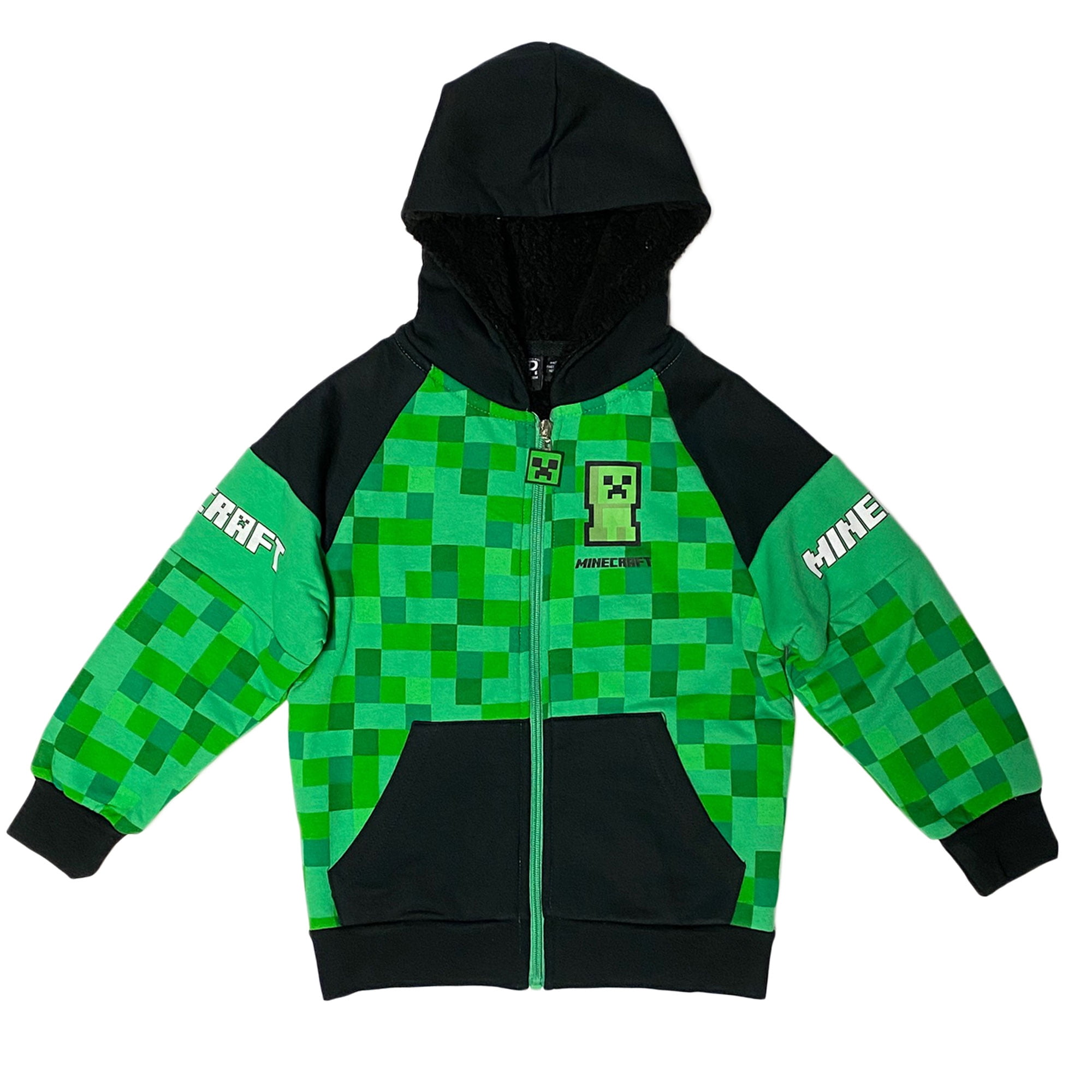 Minecraft Creeper Sherpa Fleece Hoodie (Toddler Boys) - Walmart.com