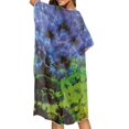 thumbnail image 4 of HELLHERO Polyester Long Kimono Swimsuit Cover Up for Beach Short Sleeve Free Size Bathing Suit Cover Up Tie Dye, 4 of 6