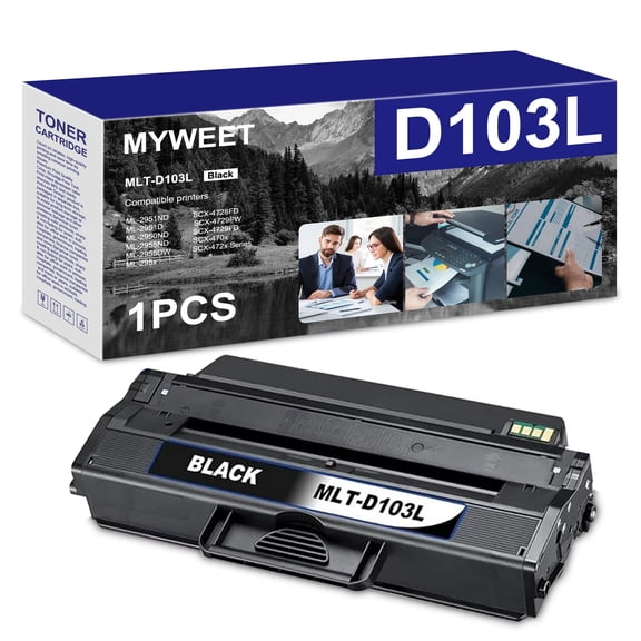 MLT-D103L 1 Pack Black Toner Cartridge High Yield Compatible for Samsung 103L MLTD103L D103L for ML-2951ND 2951D 2950ND 2955ND 2955DW 295x SCX-4728FD 4729FW 4729FD 470x 472x Printer