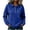 Blue, variant on Women's Collared Half Button Pullover Long Sleeve Loose Fit Casual Sweatshirt Top