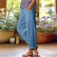 thumbnail image 2 of Certgust Hot Sales Pants for Women Under $20 Wide Leg Flowy High Waisted Palazzo Drawstring Elastic Waist with Pockets Beach Vacation Outfits, 2 of 8