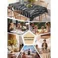 thumbnail image 5 of Black Striped Table Cloth, Waterproof Tablecloth for Rectangle Tables, Retro Wave Lines Texture Simple Reusable Washable Fabric Table Cover for Restaurant Kitchen Dining Tables 60"x102", 5 of 9