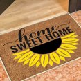 thumbnail image 4 of 24"x16" - Coir Door Mat with Heavy Duty Backing - Welcome Mats for Entryway, Porch - Anti-Slip PVC & Coconut Fiber Surface - Natural Home Accessories, Minimalist Original Design,Sunflower Theme, 4 of 7
