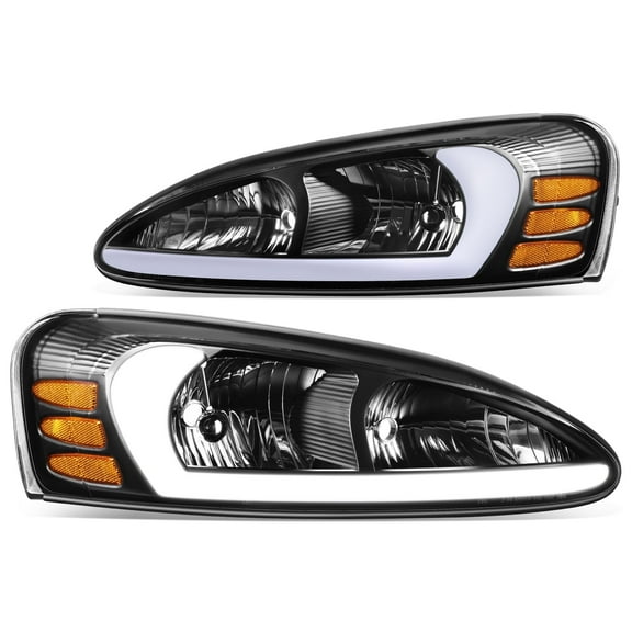 DNA Motoring For 04-08 Pontiac Grand Prix LED DRL Black Amber Corner Headlight Lamps Pair