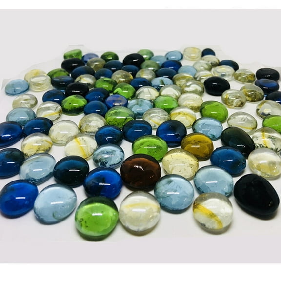 500 Pcs Mixed Color Glass Gems, Pebbles, Mosaic Tiles Marbles Vase Accents (5LB)