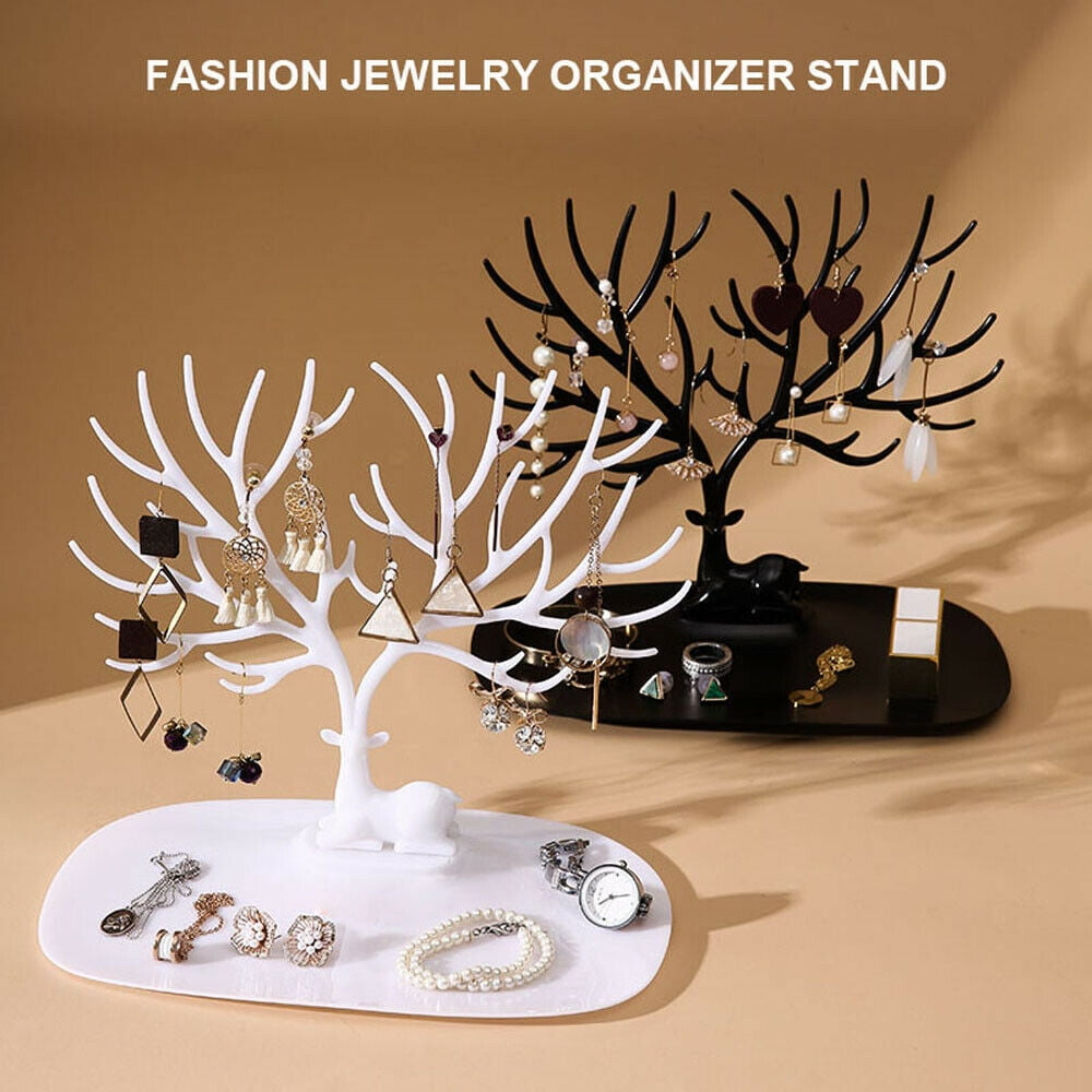 Jewelry Deer Tree Stand Display Organizer Necklace Ring Earring Holder Show Rack 