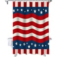 thumbnail image 5 of Independence Day USA Flag Shower Curtain, Patriotic Stars Stripes Shower Curtain Set with Hooks, Spring Summer Waterproof Fabric Shower Curtains for Bathroom Decor, 36x72 Inch Bath Curtain, 5 of 6