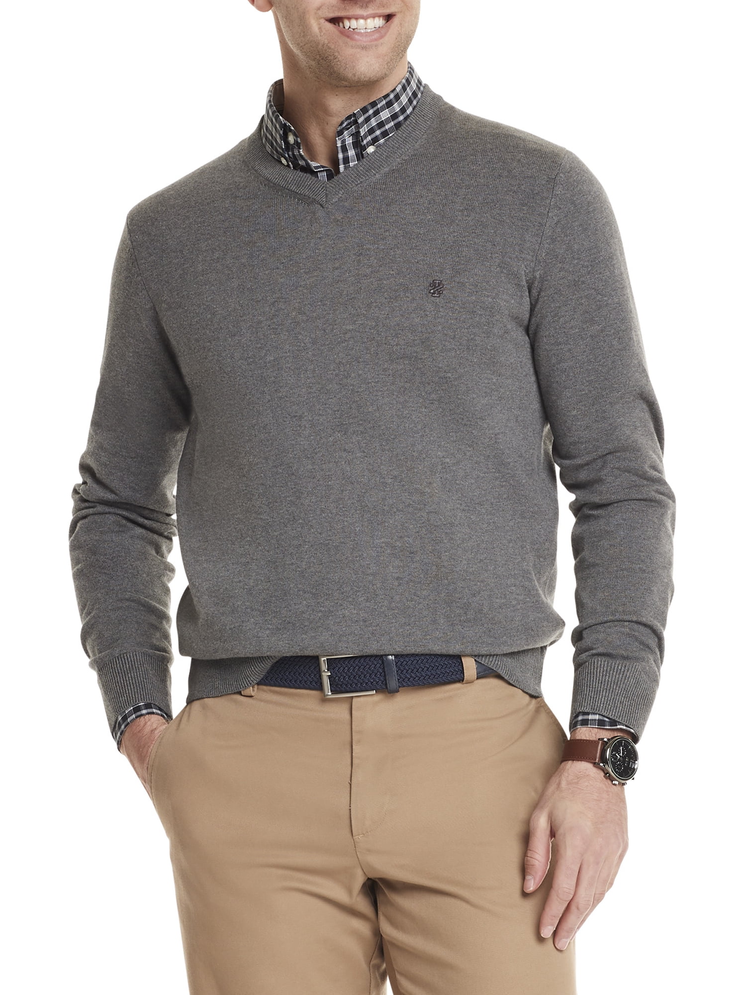 IZOD Lightweight Fine Gauge Knit Cotton Men's V-Neck Sweater New Tags 