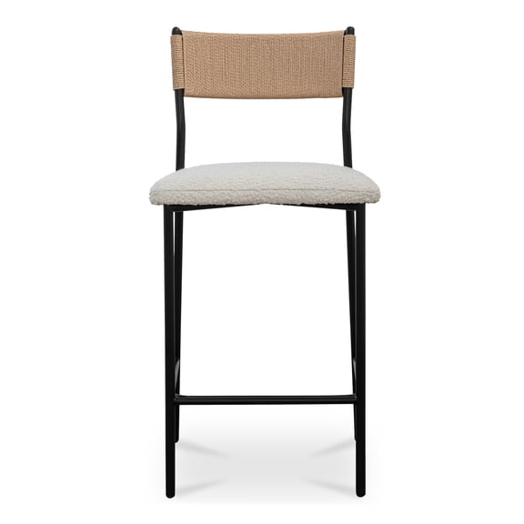 Moe's Home Collection Foley Counter Stool Fabric White