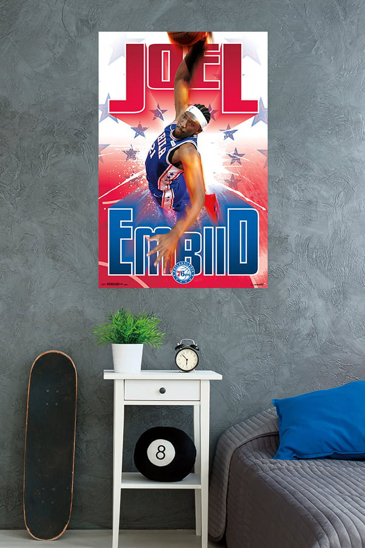  Joel Embiid Basketball Player Poster Canvas Poster Wall Art  Decor Print Picture Paintings for Living Room Bedroom Decoration Frame:  Frame:12x18inch(30x45cm): Posters & Prints