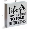 thumbnail image 3 of Zomyto 7x7 Inch Laundry Life Quote Wooden Box Sign Rustic Style Laundry Room Wood Block Tabletop Sign for Home Bathroom Shelf, 3 of 8
