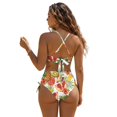 thumbnail image 2 of Garronmavis Bikinis Sets for Women 2 Piece Tropical Fruit Twist Front Swimsuits Tummy Control Crisscross Tie Back Bathing Suit Side Drawstring Swimwear, 2 of 6