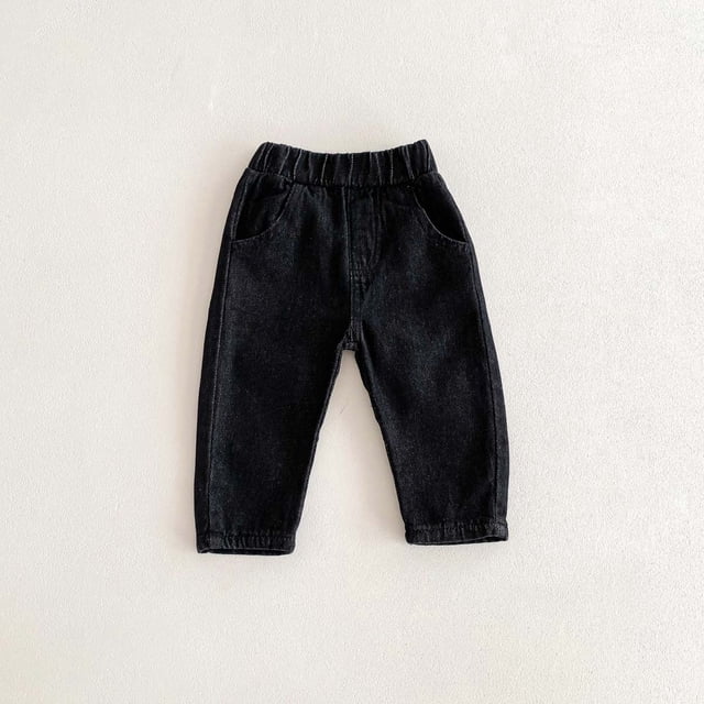 Pantalones vaqueros de color liso para niños de 0 a 5 años, pantalones suaves para recién nacidos, pantalones casuales sencillos de otoño