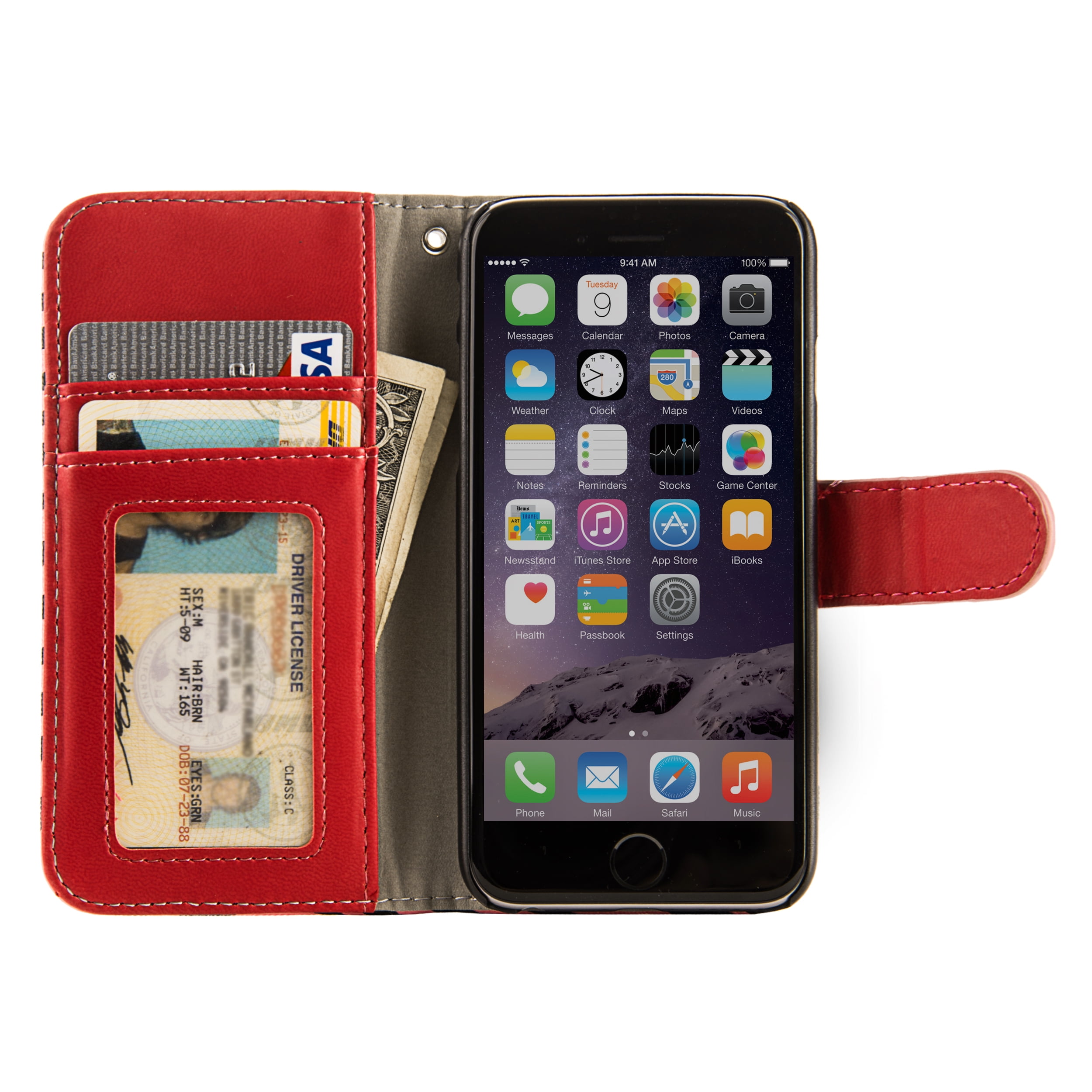 Wallet Case with Viewing Self Stand for iPhone 6s